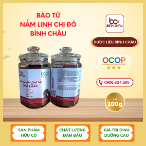 Bào tử Nấm Linh Chi Đỏ Bình Châu - Lọ 100gr