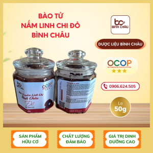 Bào tử Nấm Linh Chi Đỏ Bình Châu - Lọ 50gr